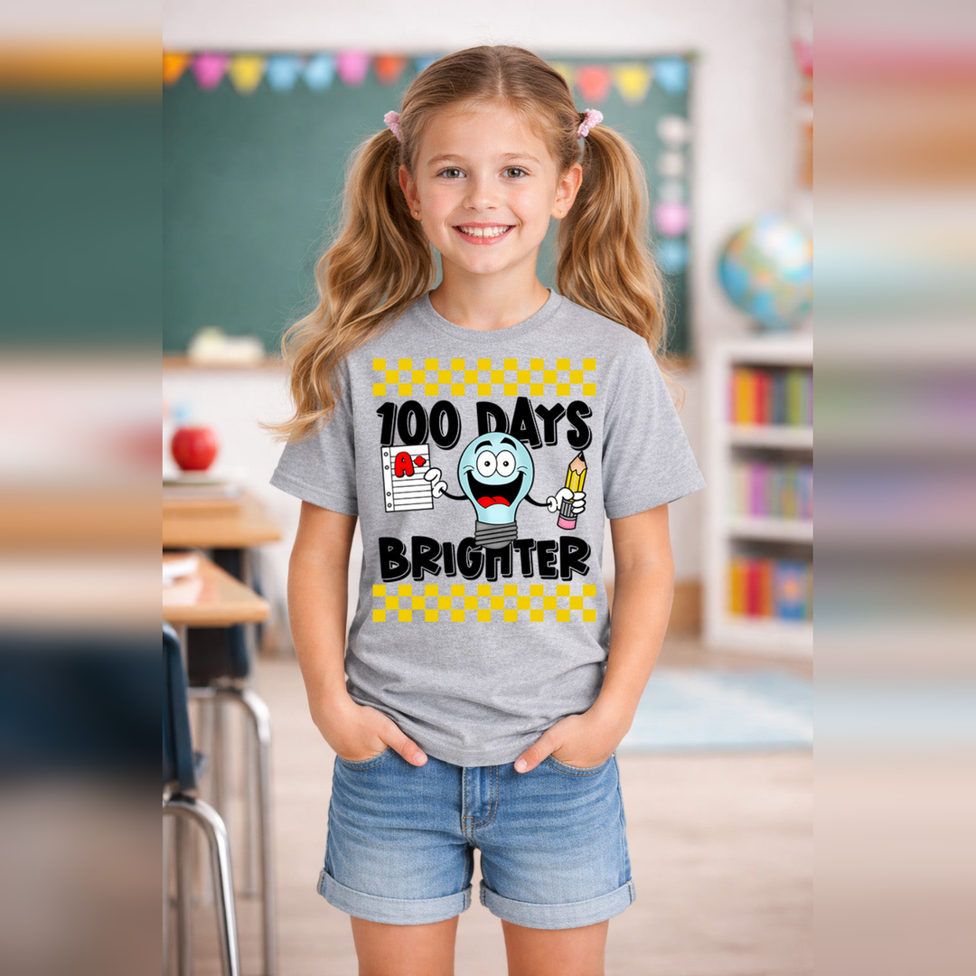 100 Days Brighter DTF transfer design