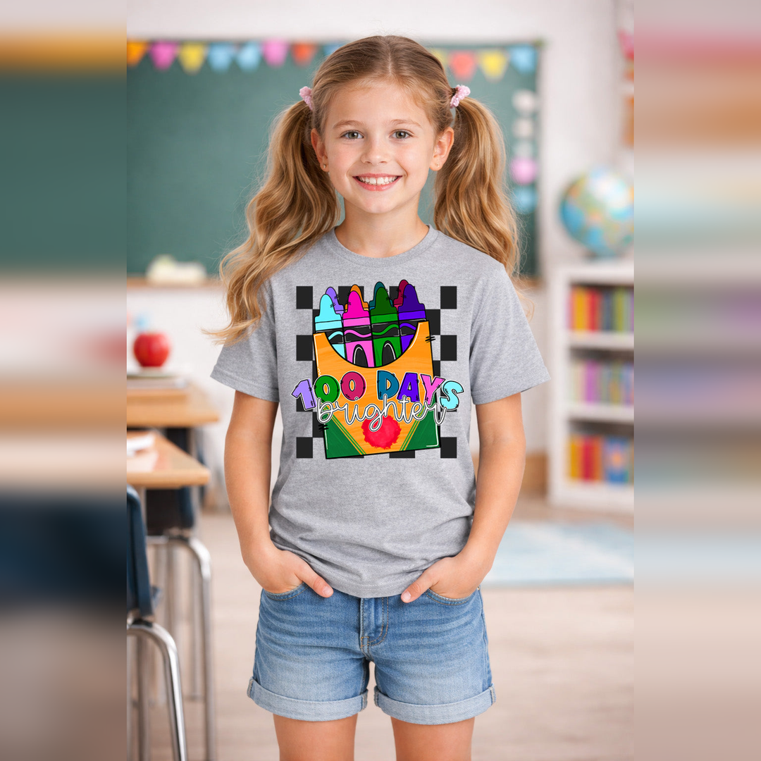 100 Days Brighter DTF transfer design