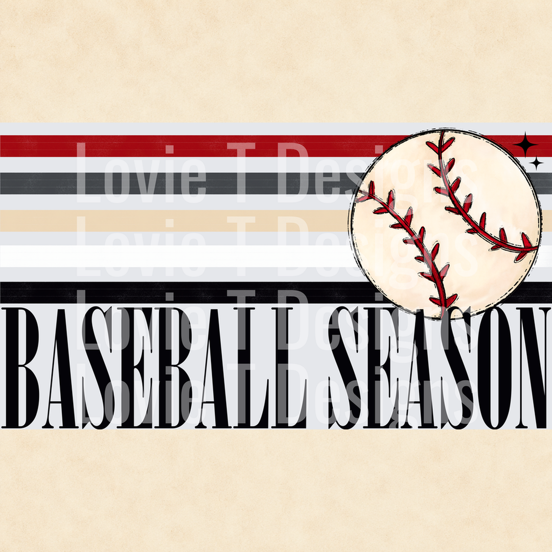 Baseball Retro Stripe DTF transfer design