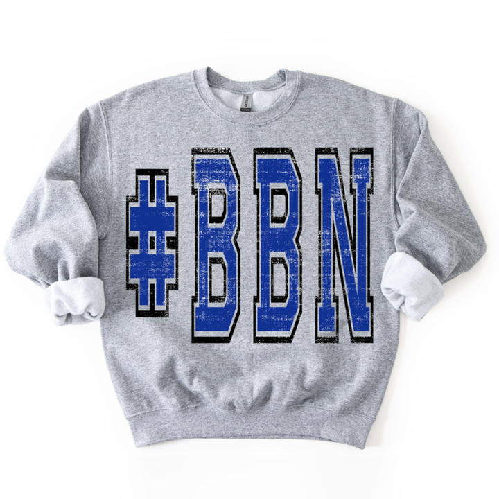 #Bbn Royal Blue and Black Varsity Style DTF transfer design – image 1