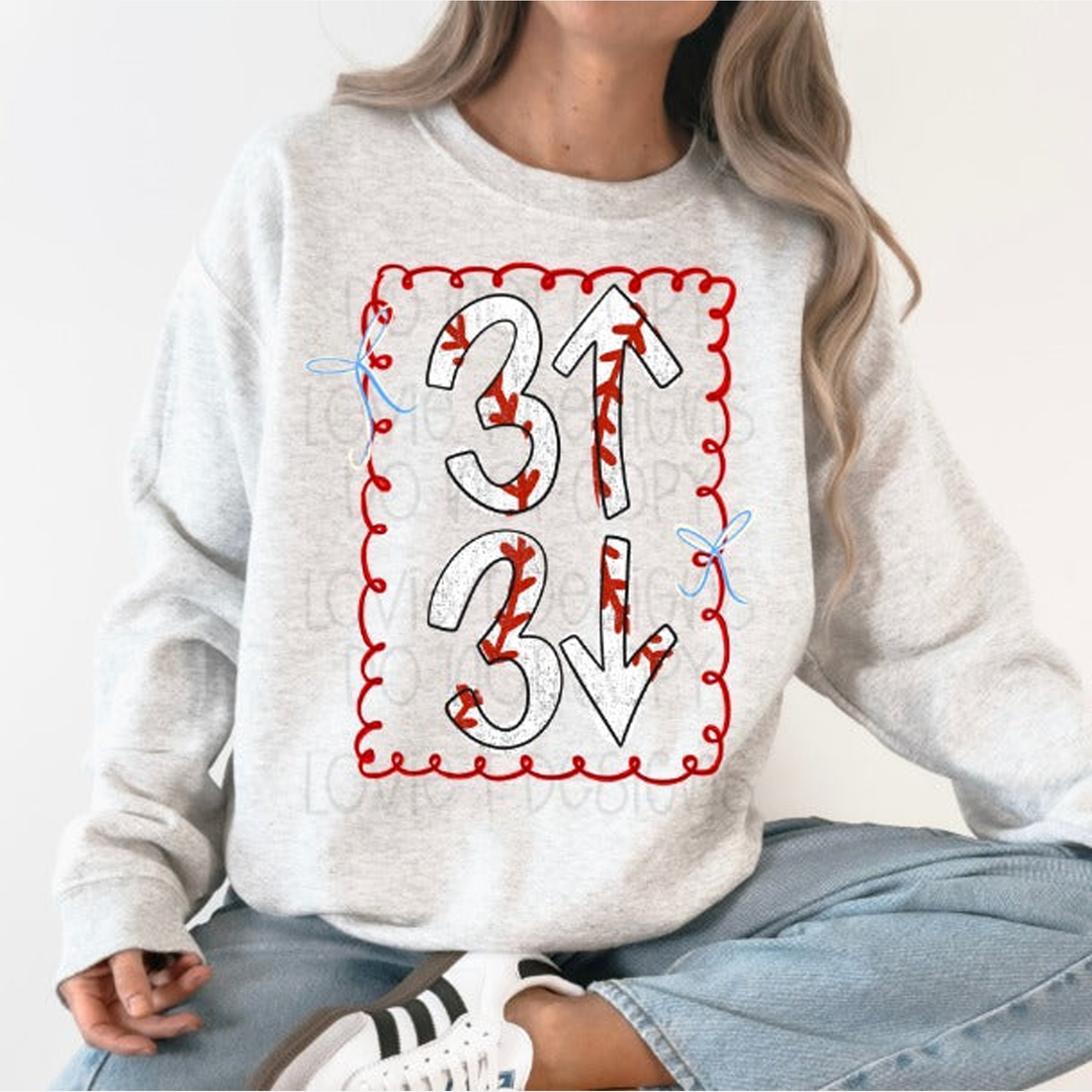 3 Up 3 Down DTF transfer design