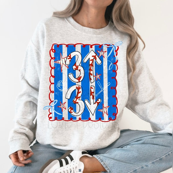 3 Up 3 Down Stripes DTF transfer design