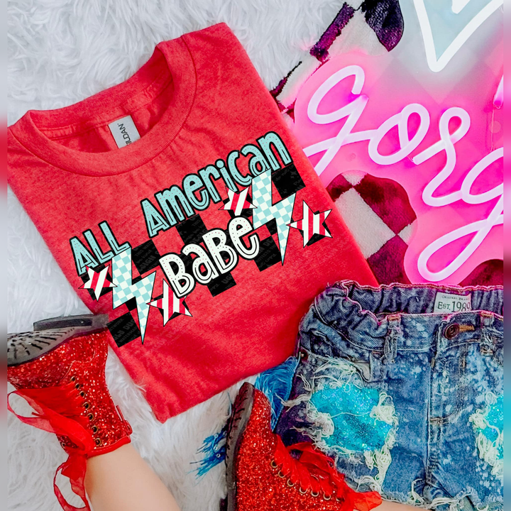 All American Babe DTF transfer design – image 1