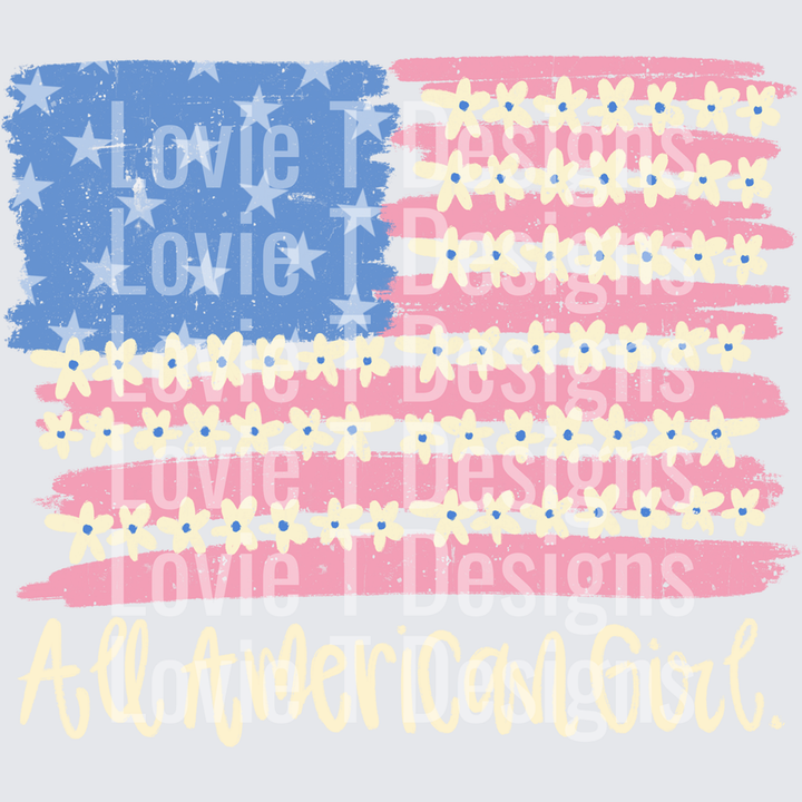 All American Girl DTF transfer design