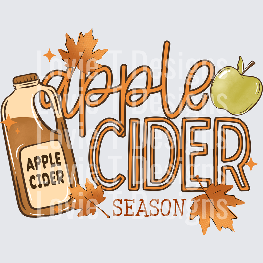 APPLE CIDER SEASON fall DTF transfer design