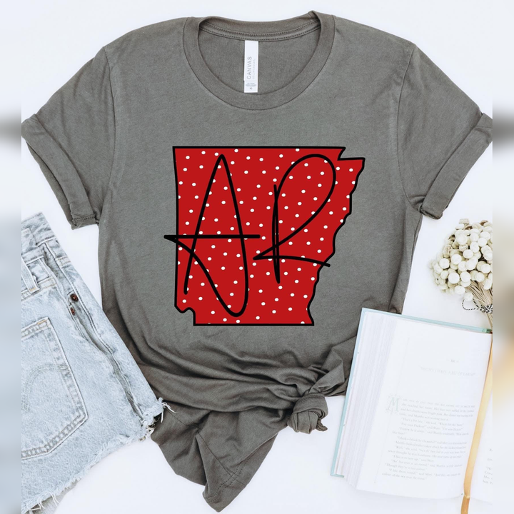 Ar Arkansas State Polka Dot DTF transfer design – image 1