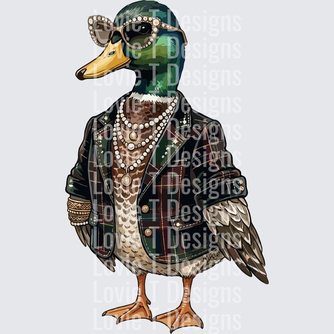 Bling Mallard fall DTF transfer design