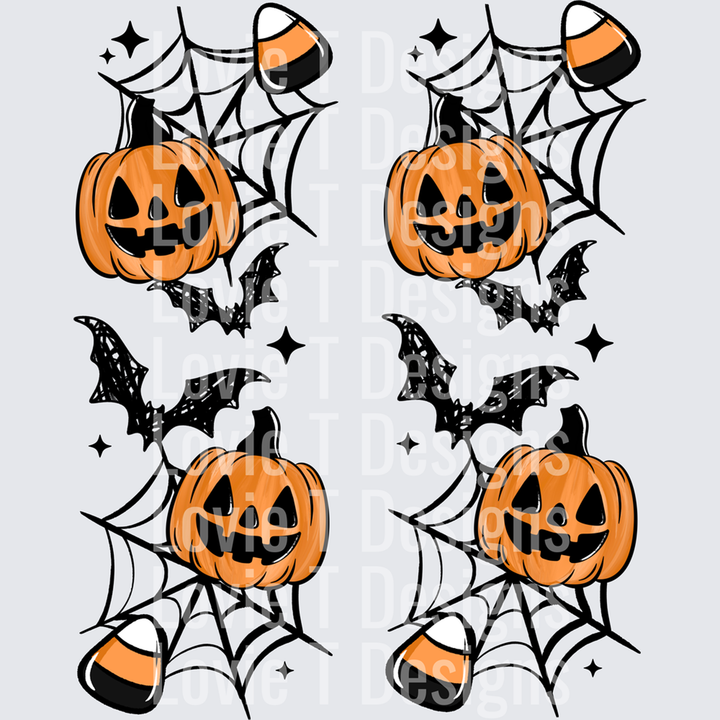 CANDY CORN GHOSTIE SLEEVES Halloween DTF transfer design