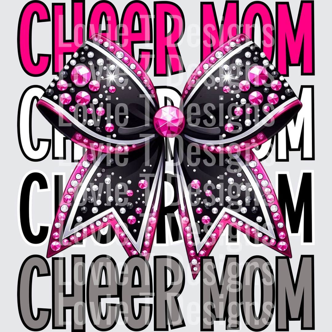Cheer Mom Pink cheer DTF transfer design
