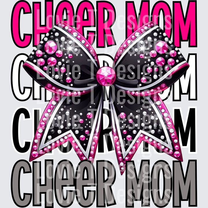Cheer Mom Pink cheer DTF transfer design