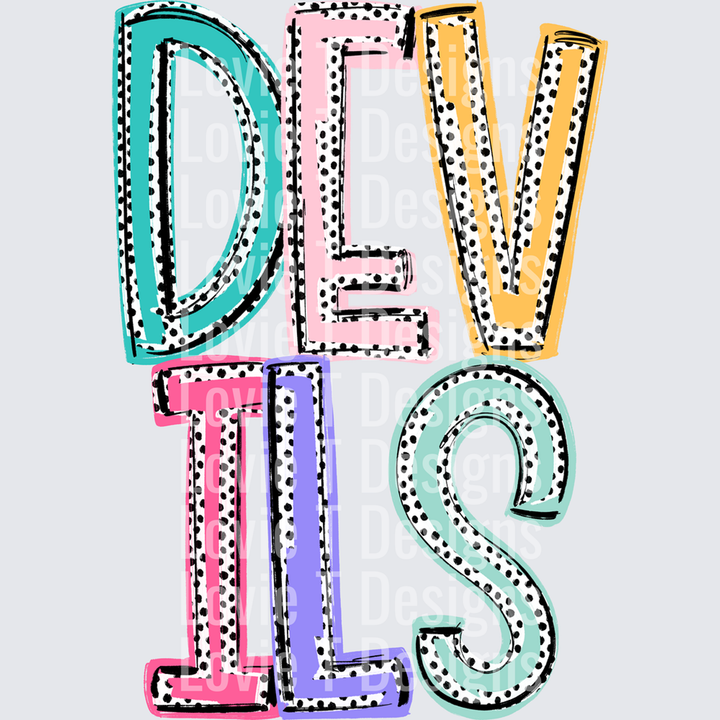 DEVILS DIXIE DOT MASCOTS mascot DTF transfer design