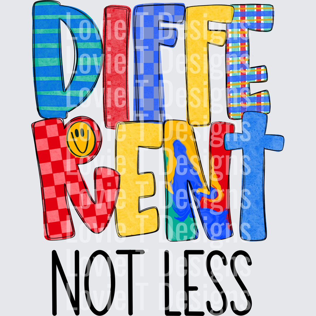 Different Not Less Blue DTF transfer design