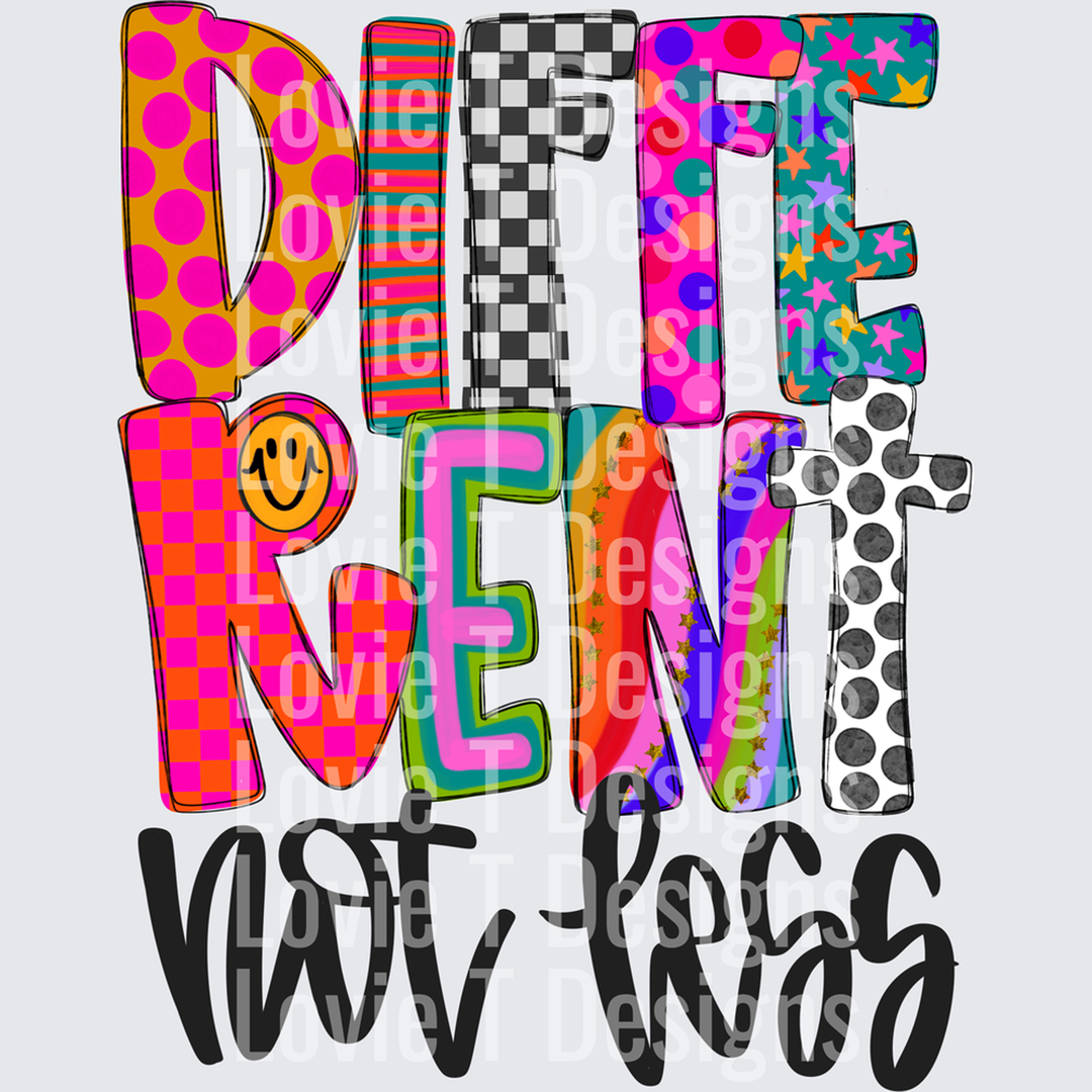 Different Not Less Pink DTF transfer design