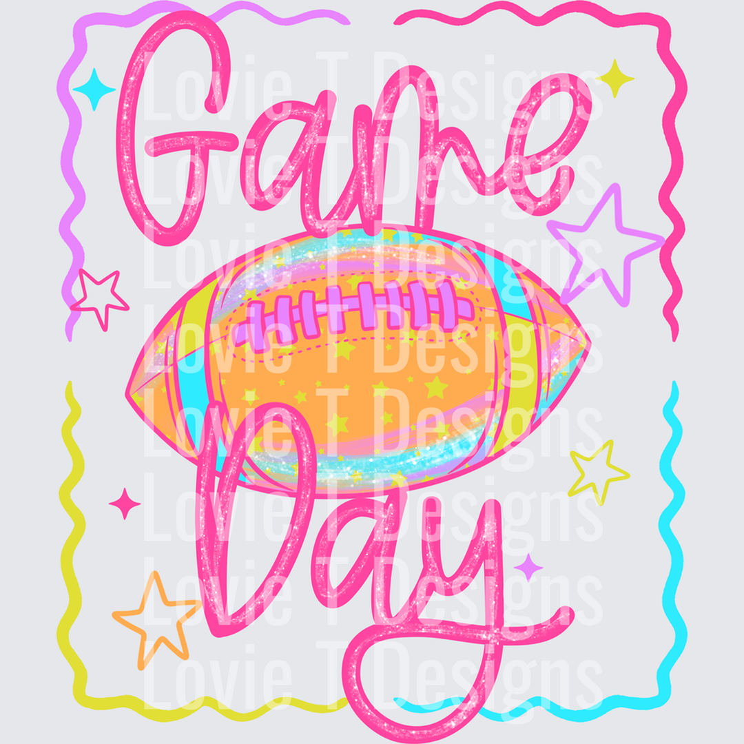 Game Day Football Colorful â€“ DTF Transfer