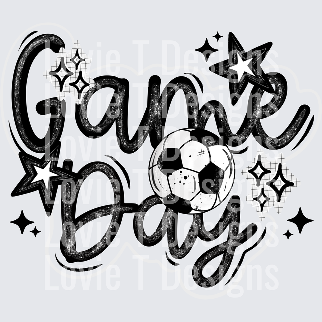 Game Day Soccer Black â€“ DTF Transfer
