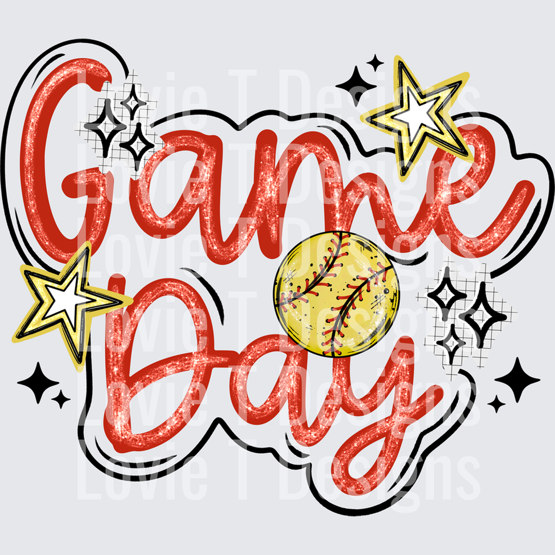 Game Day Softball Red – DTF Transfer