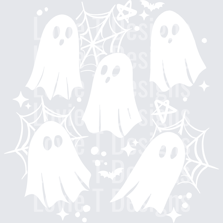 Ghosts Single Color White – DTF Transfer