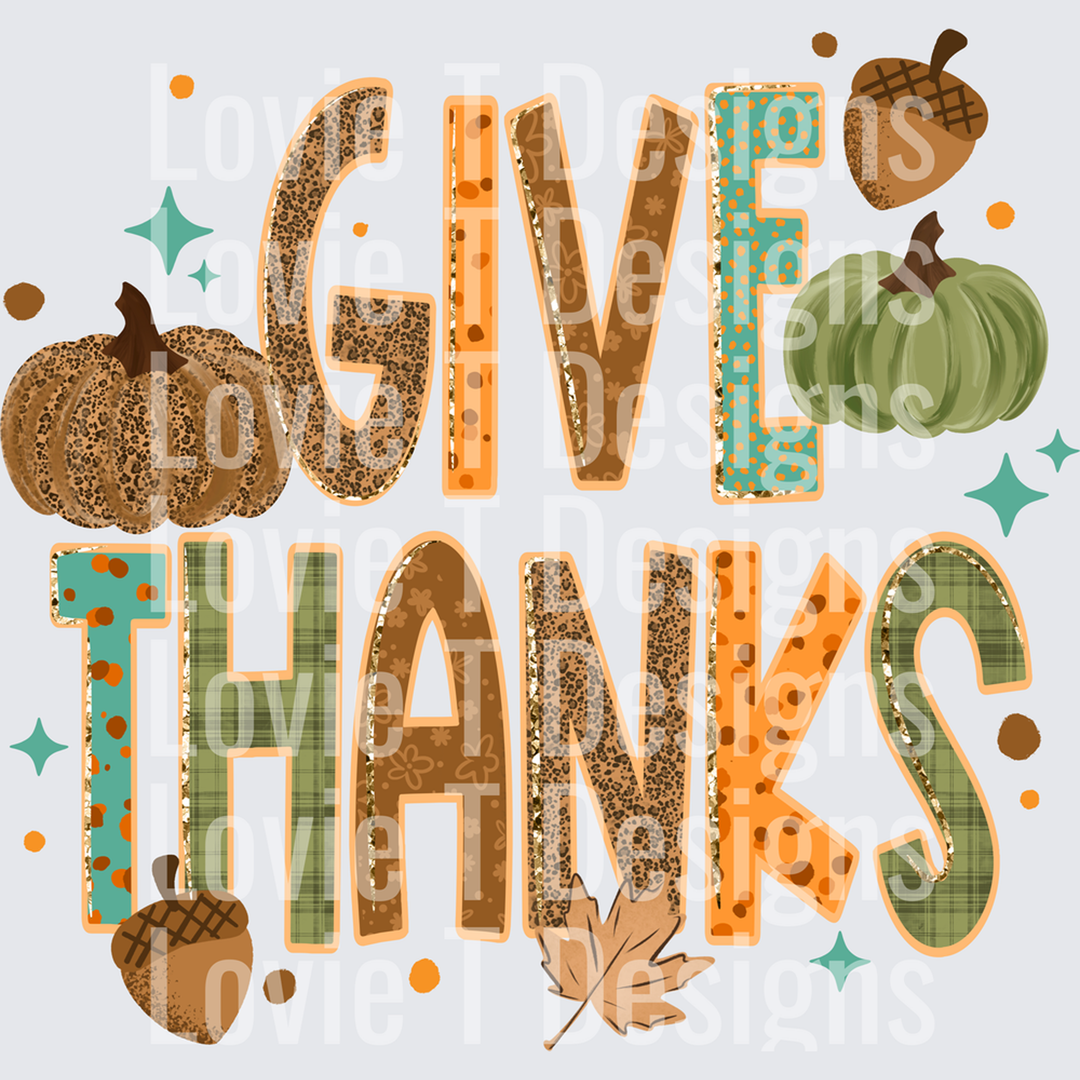 Give Thanks Pumpkins â€“ DTF Transfer