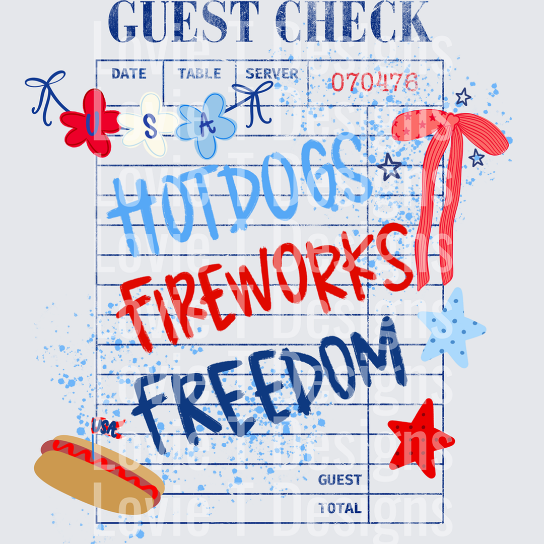 Guest Check Freedom Bow – DTF Transfer