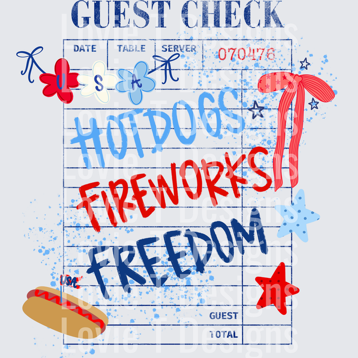 Guest Check Freedom Bow – DTF Transfer