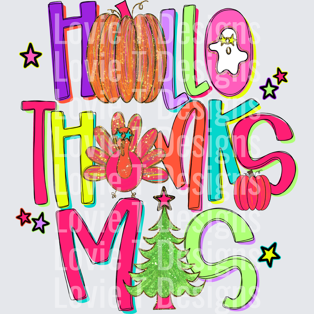 Hallo Thanksmas Neon â€“ DTF Transfer