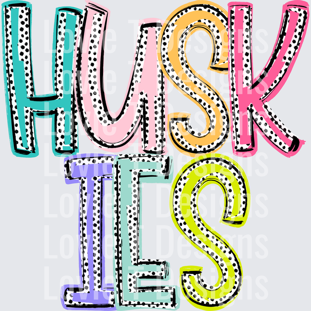 Huskies Dixie Dot Mascots – DTF Transfer