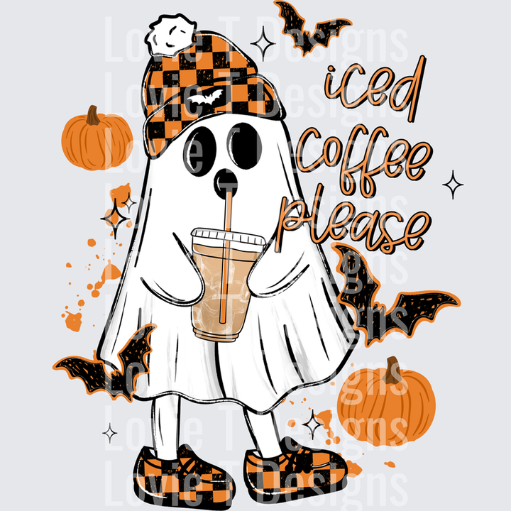 Iced Coffee Please Ghost – DTF Transfer