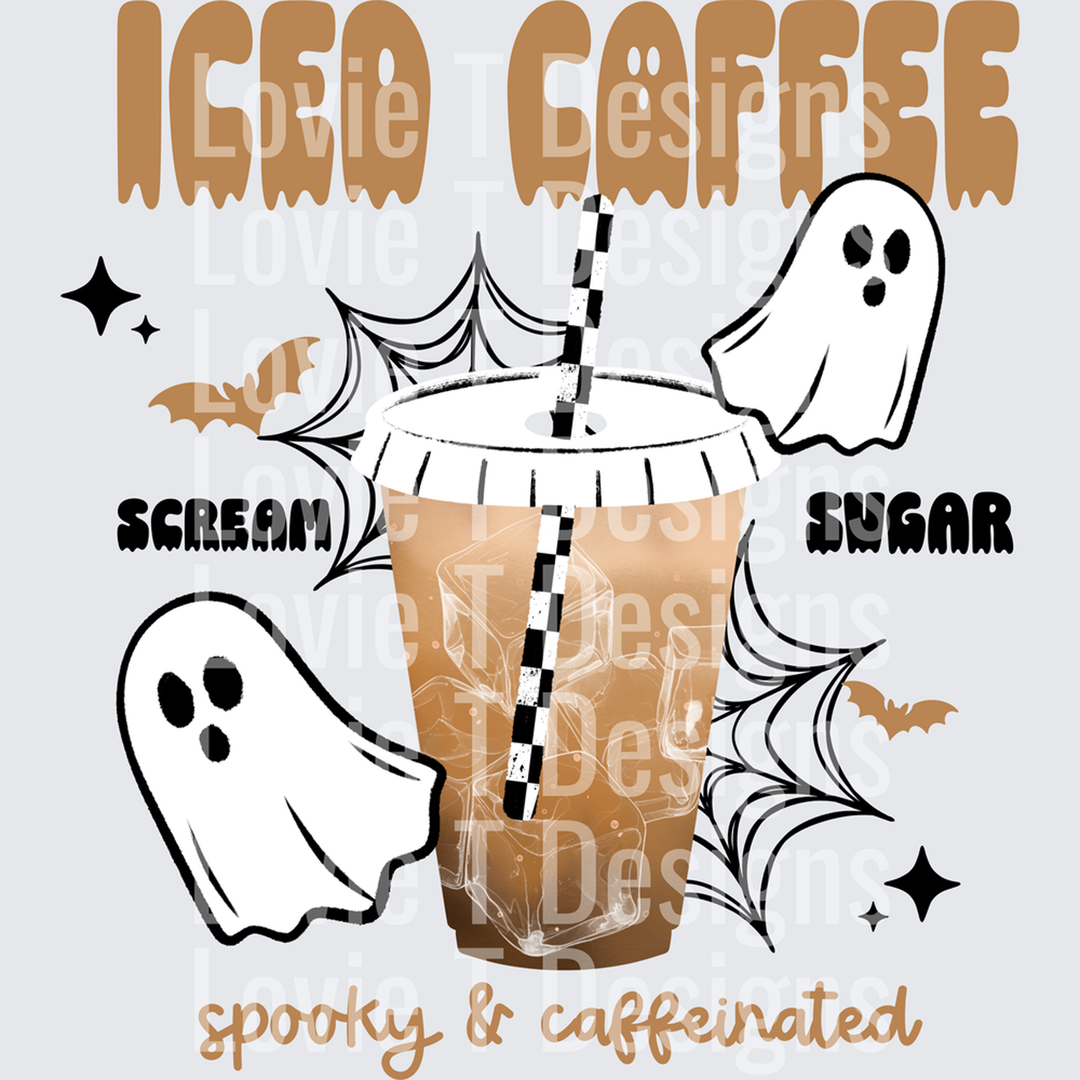 Iced Coffee Scream Sugar Black – DTF Transfer