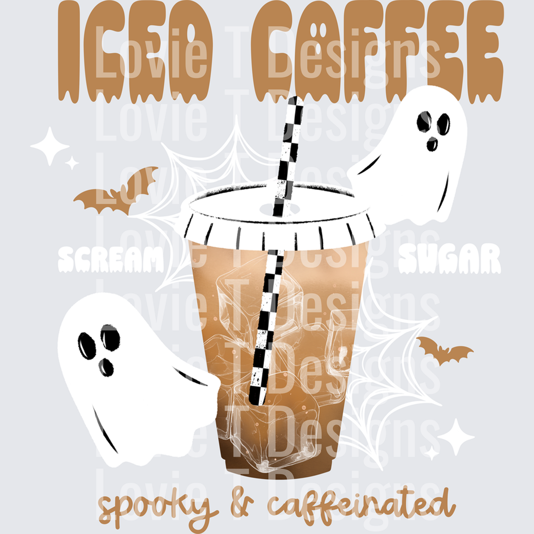 Iced Coffee Scream Sugar White – DTF Transfer