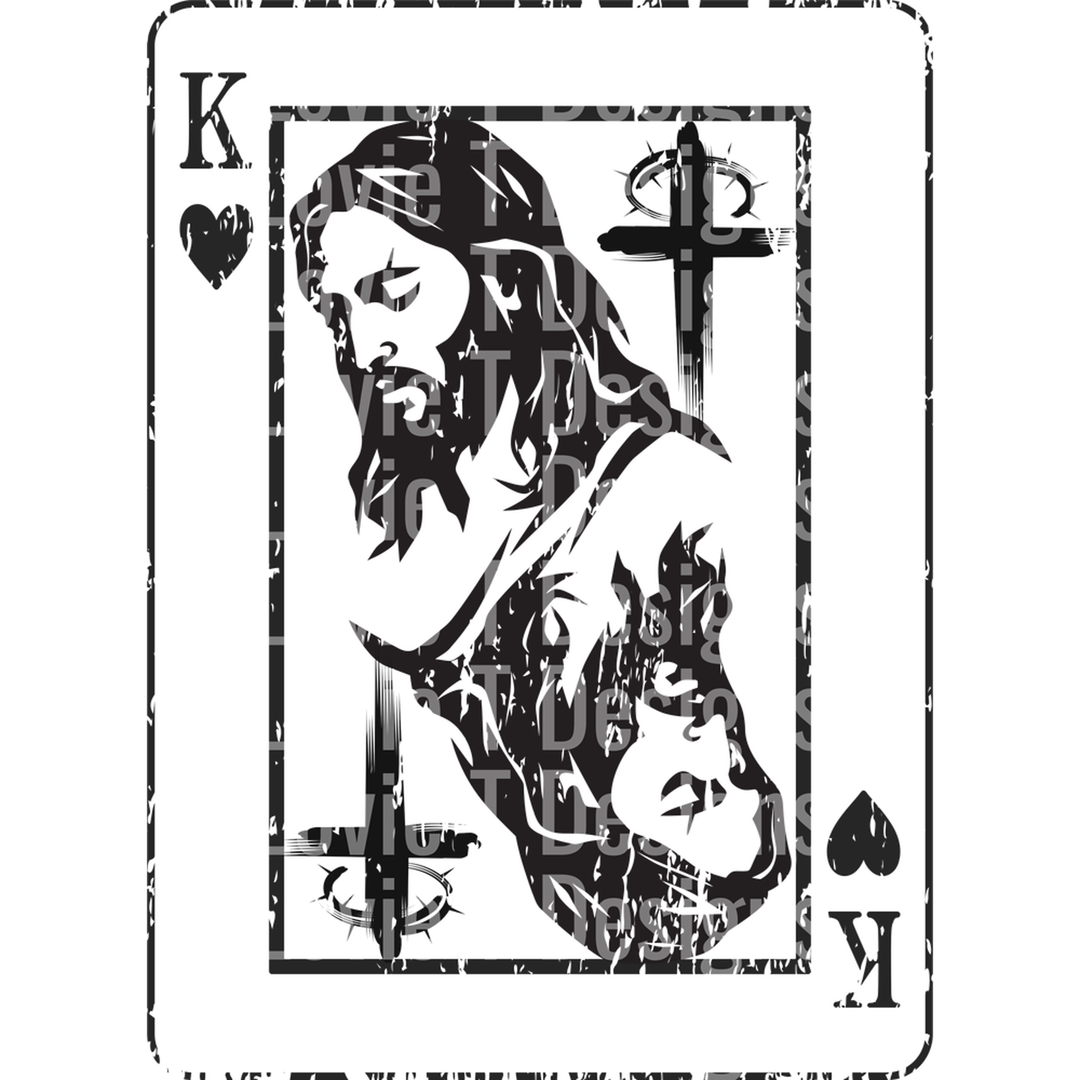 Jesus King of Hearts Front – DTF Transfer