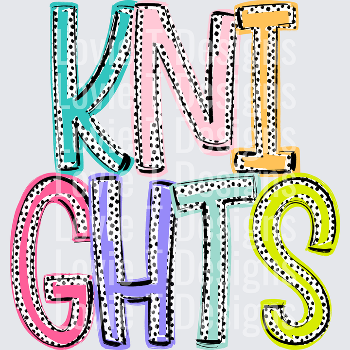 Kni-Ghts Dixie Dot Mascots – DTF Transfer