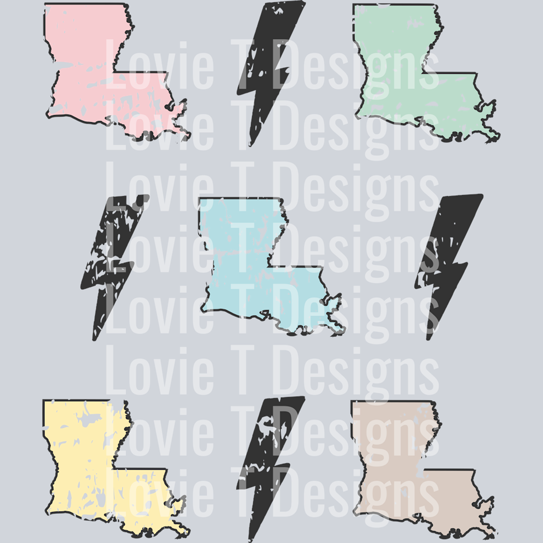La Distressed Lb Collage – DTF Transfer