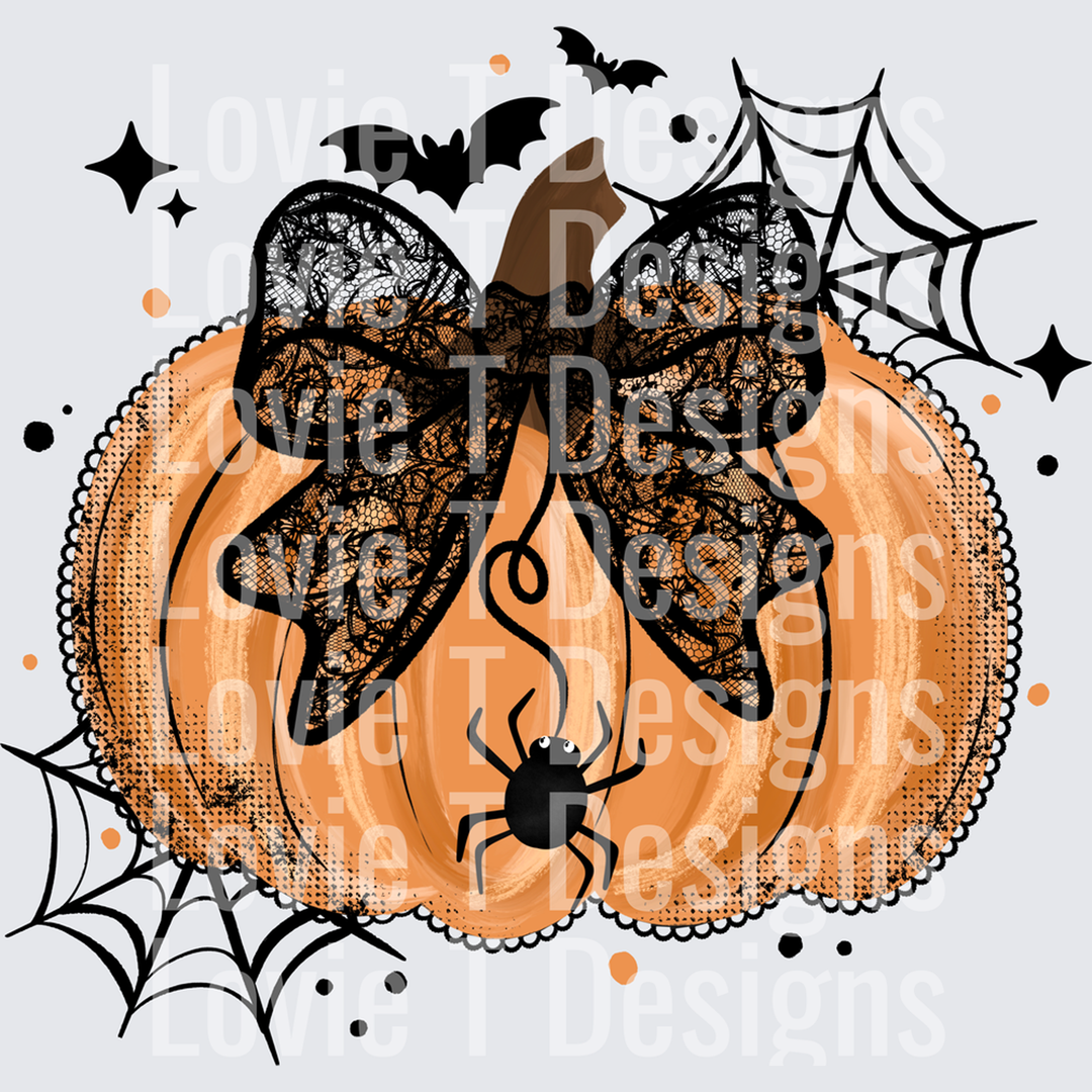 Lace Bow Pumpkin – DTF Transfer
