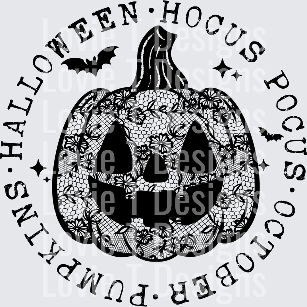 Lace Pumpkin Circle Black – DTF Transfer