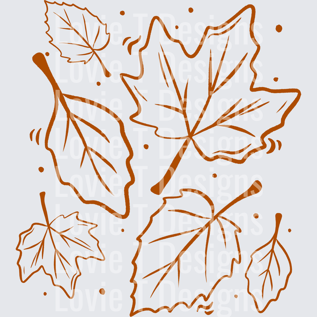 Leaves Single Color Orange – DTF Transfer
