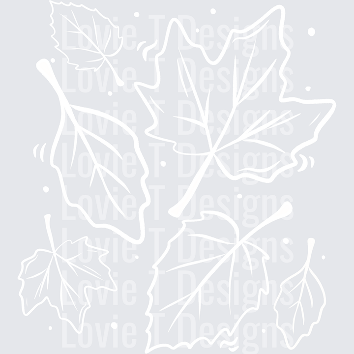 Leaves Single Color White – DTF Transfer
