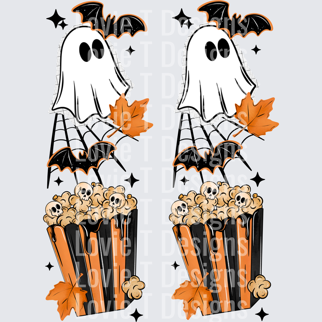 Let's Watch Scary Movies Black Sleeve – DTF Transfer