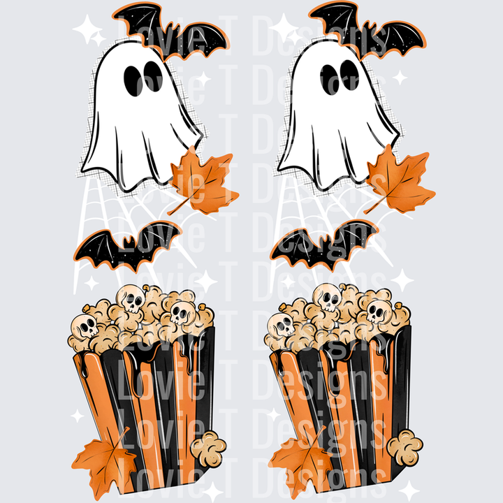 Let's Watch Scary Movies White Sleeve – DTF Transfer