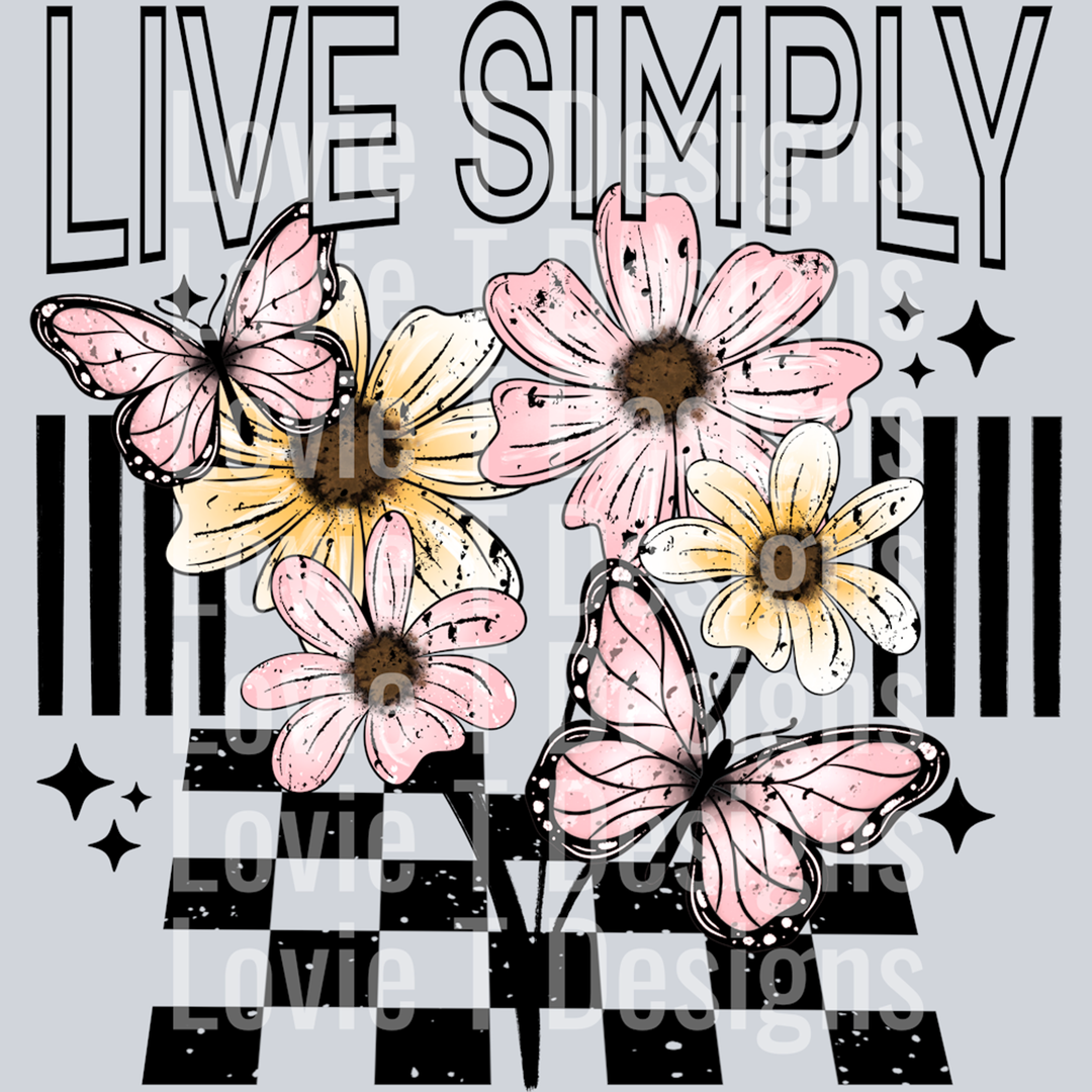 Live Simply Black Words – DTF Transfer