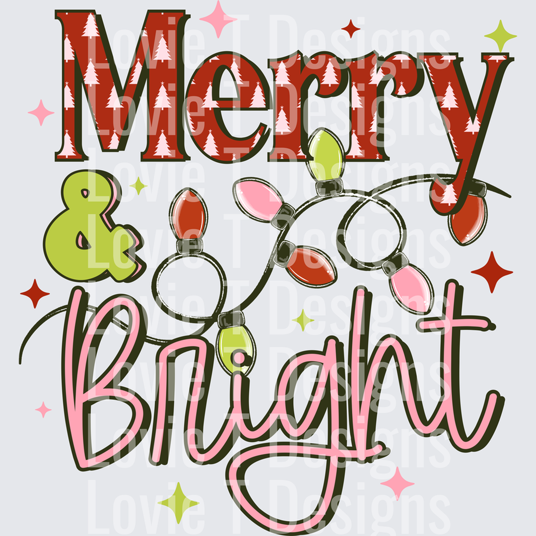 Merry & Bright Lights – DTF Transfer