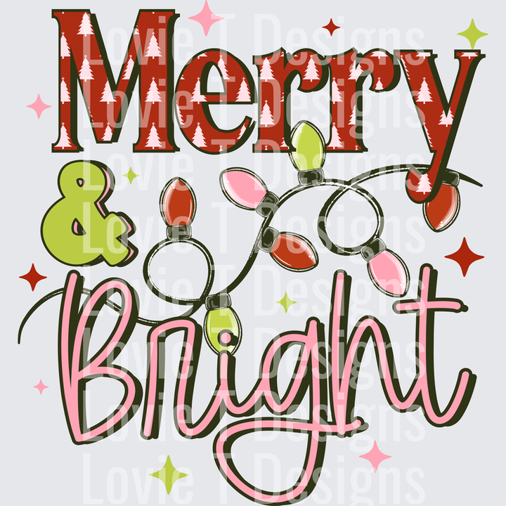 Merry & Bright Lights – DTF Transfer