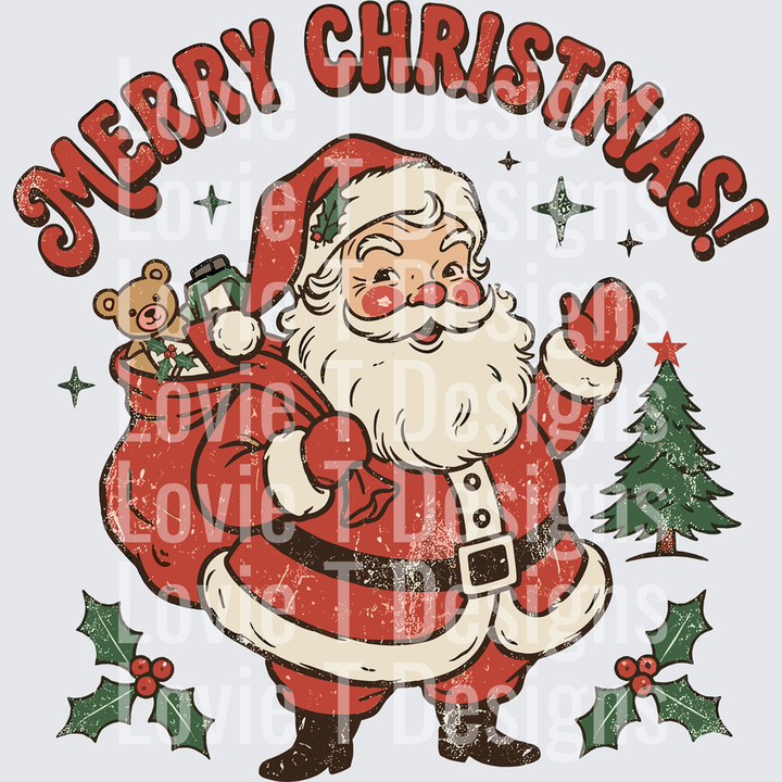 Merry Christmas Vintage Santa – DTF Transfer