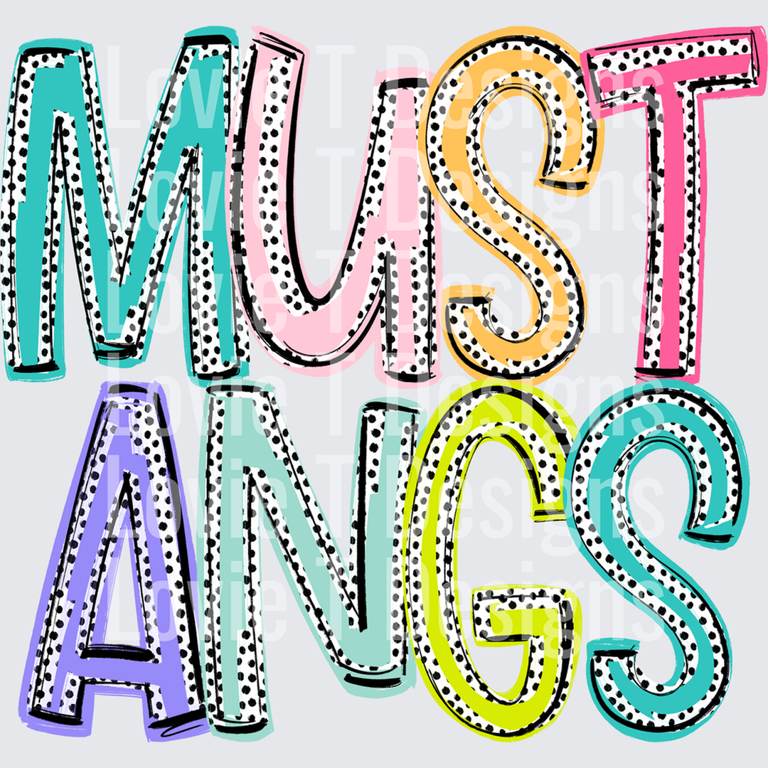 Mustangs Dixie Dot Mascots – DTF Transfer