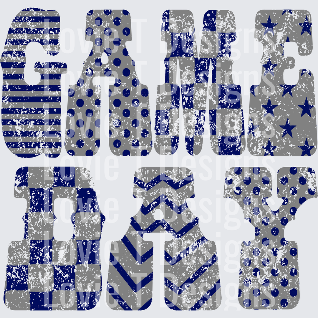 Navy Grey Game Day – DTF Transfer