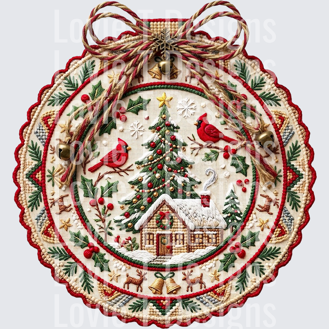 Needlepoint Christmas Ornament – DTF Transfer