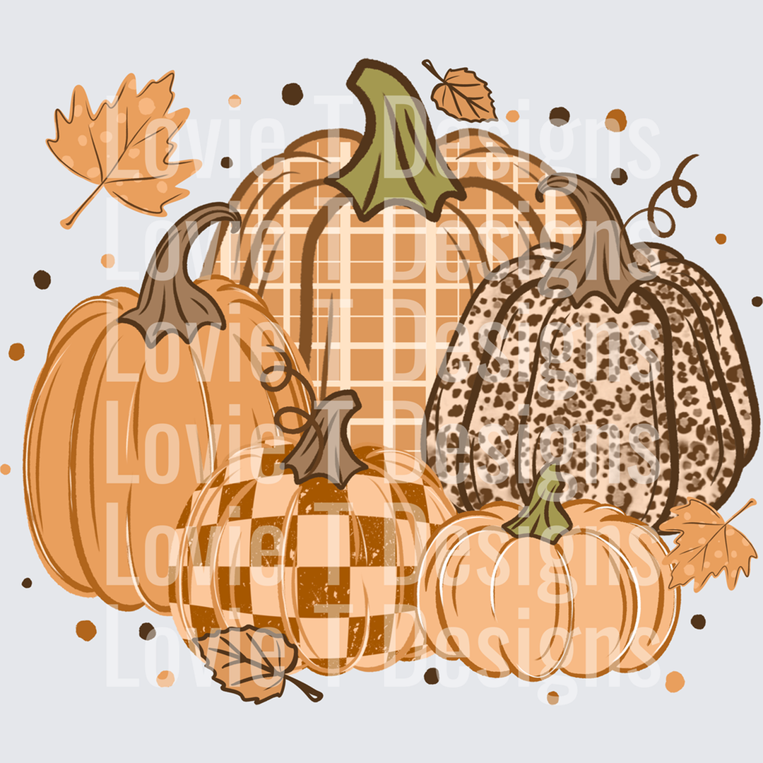 Orange Tan and Leopard Pumpkins – DTF Transfer