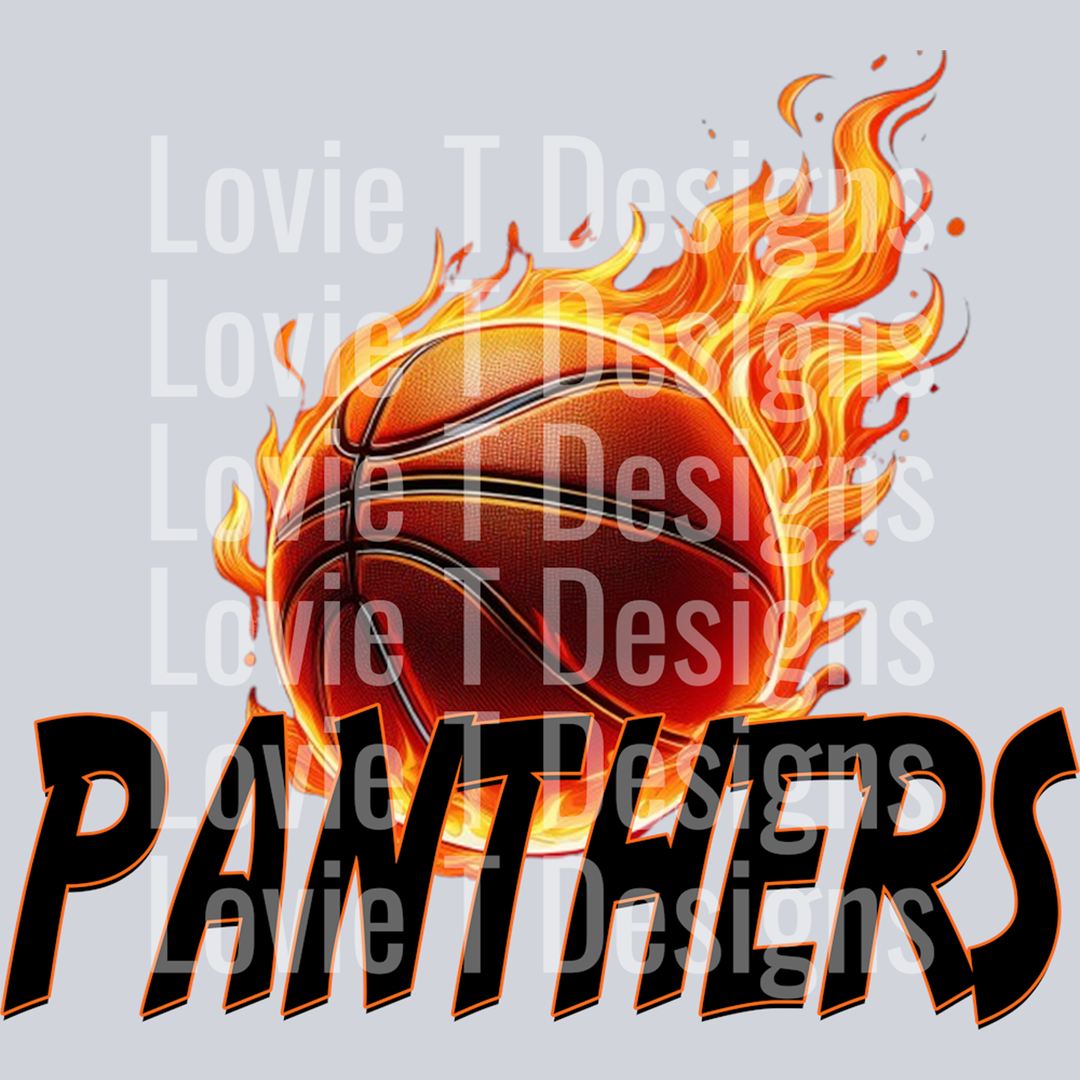 Panthers Flaming Basketball – DTF Transfer