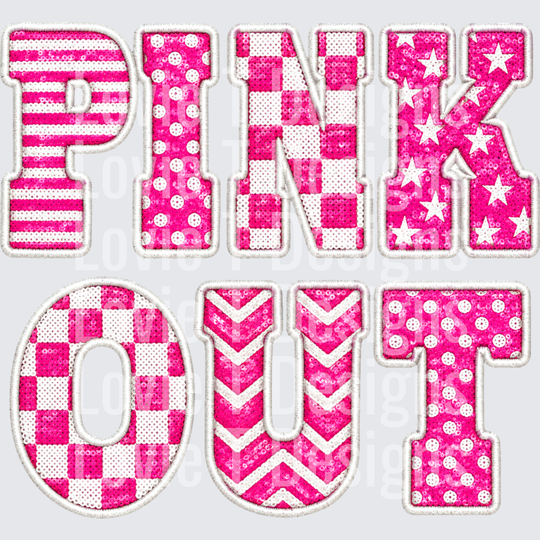 Pink Out Faux Sequin Puff – DTF Transfer