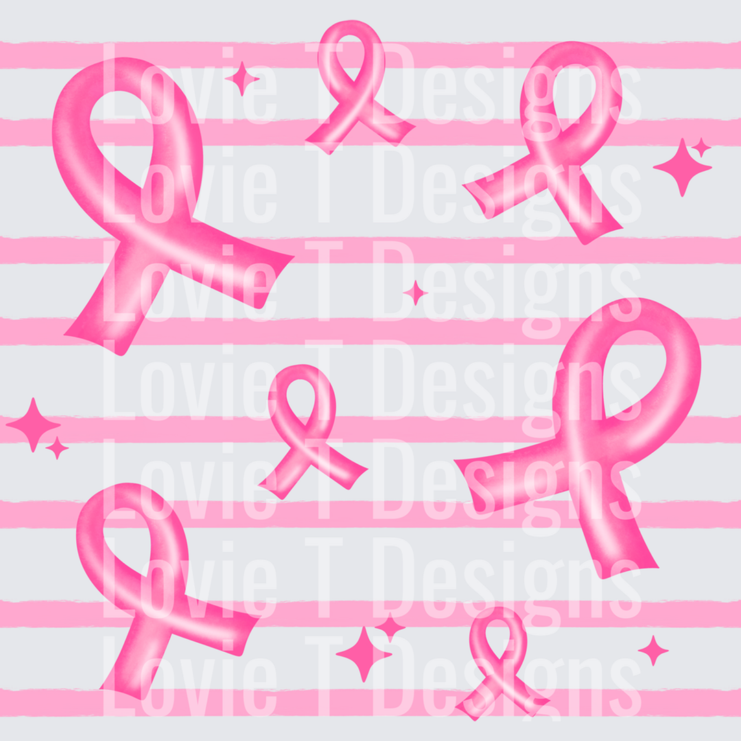 Pink Ribbon Stripe – DTF Transfer