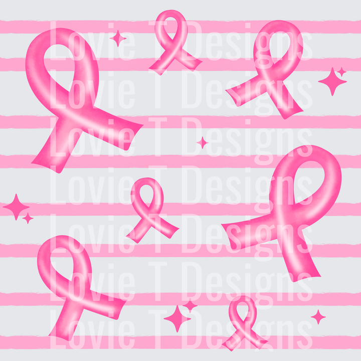 Pink Ribbon Stripe – DTF Transfer